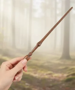 Coffret de baguette magique de luxe luna authentique, métal et résine, motifs fantastiques détaillés avec support élégant, boîte cadeau sorcier.