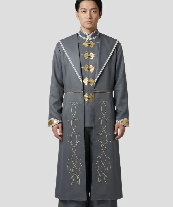 Alternative view of Costume magicien homme 3 pièces gris anthracite doré