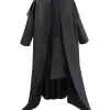 Costume gothique de Maître des Potions : redingote noire, cape, col montant et boutons.