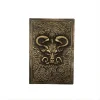 Grimoire ésotérique Bélier Bronze, carnet fantastique 3D avec motif tête de bélier.