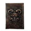 Grimoire ésotérique Bélier Cuivré, carnet fantastique 3D avec motif tête de bélier.