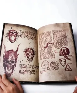 Alternative view of Relique de sorcier - Grimoire illustré Necronomicon éventail 20cm