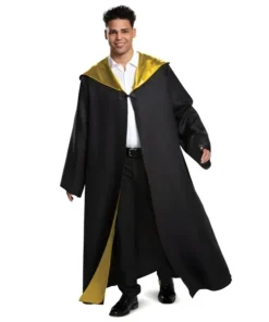Alternative view of Costume d'écolier de magie noire - Cape d'apprenti sorcier avec doublure jaune