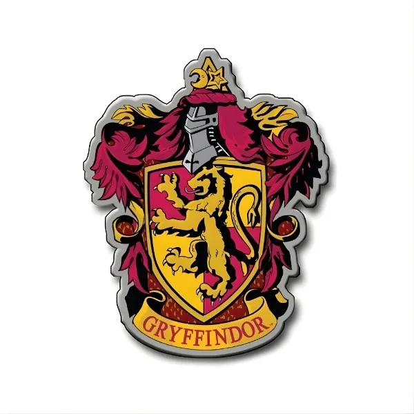 Blason Gryffondor lion d'or sur fond rouge maison de Harry Potter et Albus Dumbledore