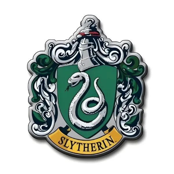 Logo de la maison Slytherin Serpentard serpent argent et vert héritage de Salazar