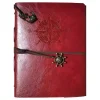 Carnets de voyage cuir rouge vintage, rose des vents et breloques nautiques.