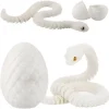 Serpent articulé blanc iridescent et œuf de dragon impression 3D PLA Silk.