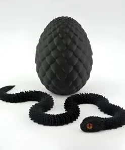Alternative view of Serpent d'ombre articulé en impression 3D avec son oeuf mystérieux