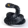 Serpent articulé noir iridescent et œuf de dragon impression 3D PLA Silk.