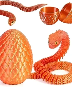 Alternative view of Basilic de feu articulé en impression 3D & son oeuf mystique