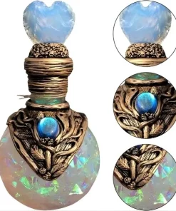 Alternative view of Fiole de potion magique "Cœur Éternel" avec cristaux blancs - 14,5 cm