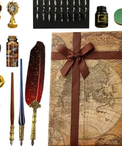Alternative view of Coffret Calligraphie de Prestige - Stylo Plume, 18 Pointes & Kit Sceau de Cire Dragon