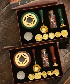 Alternative view of Coffret Sceaux de Cire de Collection - 5 Têtes Interchangeables, Fourneau & Perles de Cire