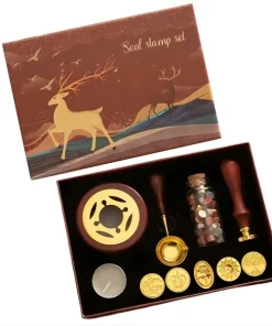Alternative view of Coffret Sceaux de Cire de Collection – 5 Têtes Interchangeables, Fourneau & Perles de Cire