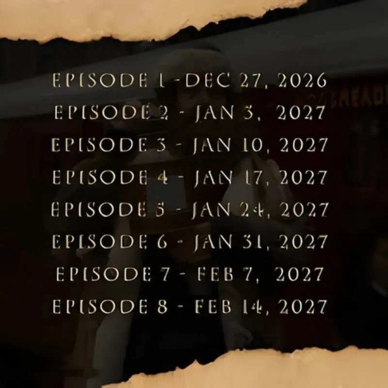 Calendrier de sortie des 8 épisodes de la saison 1 Harry Potter HBO décembre 2026 à février 2027