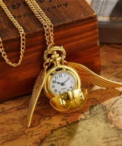Alternative view of Montre collier vif d’or - Pendentif à gousset vintage doré