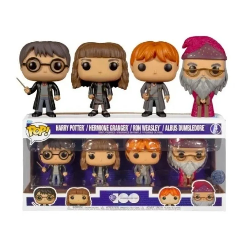 Idée cadeau Harry Potter fille : lot de figurines Funko Pop Harry, Hermione, Ron et Dumbledore
