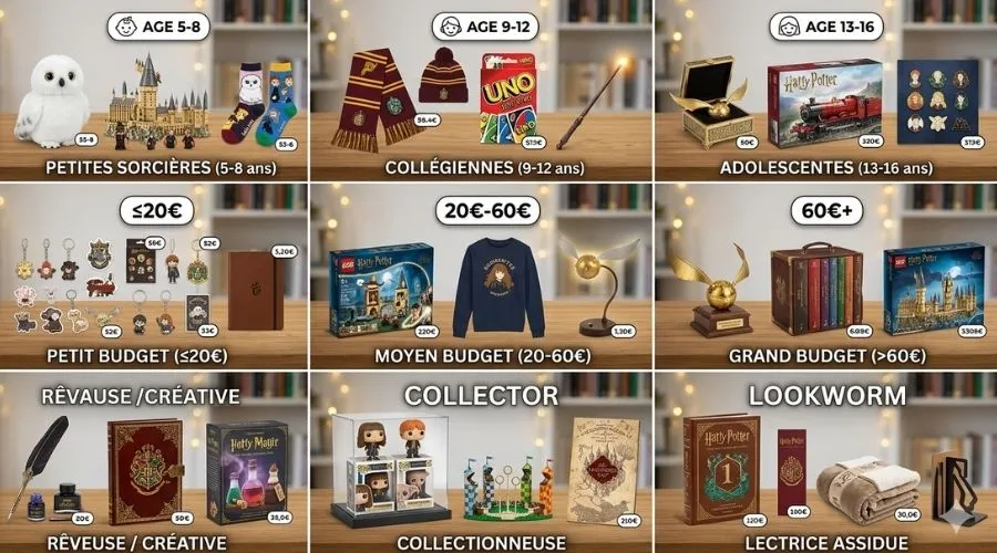 Sélection d'idées cadeaux Harry Potter pour enfants et ados : jeux de société, Lego et lampes