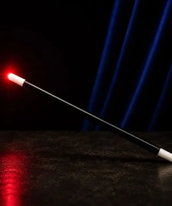 Baguette magique LED Rouge Houdini 33cm, rechargeable, pour magie et cosplay.