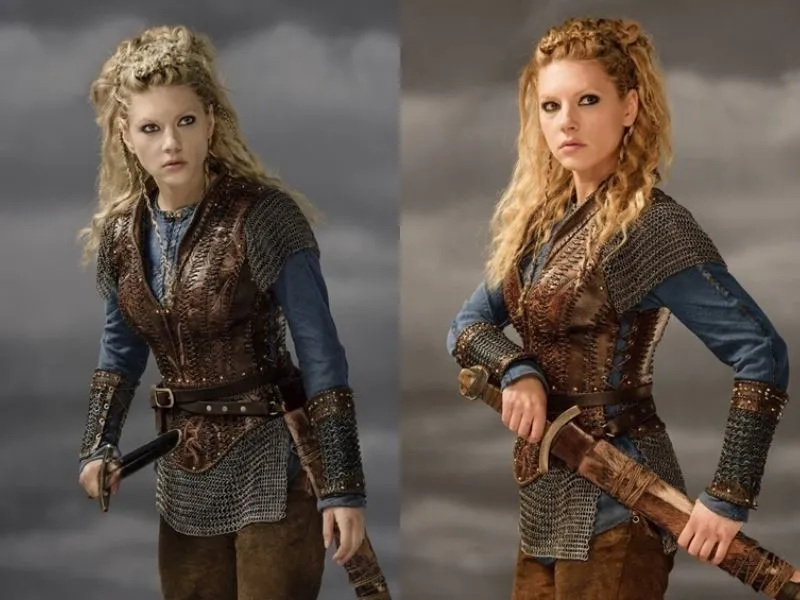 Détail de brassards en similicuir style guerrière viking Lagertha