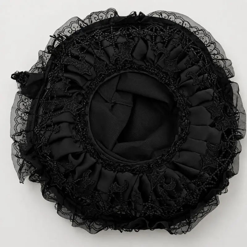 Chapeau de Sorcière Gothique Noir – Image 3