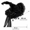 dimension du chapeau de sorcière gothique noir