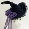 Chapeau de sorcière gothique en dentelle .
