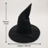 Chapeau de sorcière maléfique noir, dimension