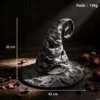 Dimensions du chapeau de sorcière noir effet brûlé