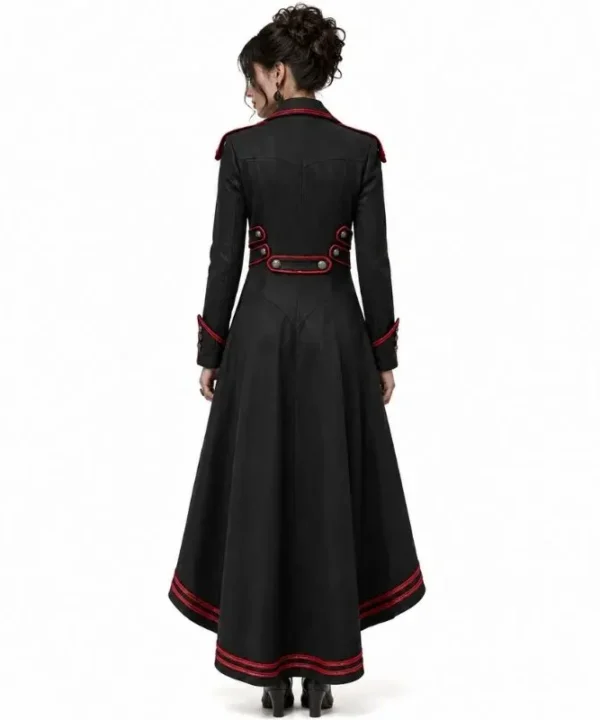 Manteau gothique victorien femme noir à coupe asymétrique
