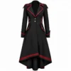 Manteau long gothique femme noir et rouge style victorien