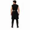 Tunique Médiévale Homme Noire Sans Manches – Image 4