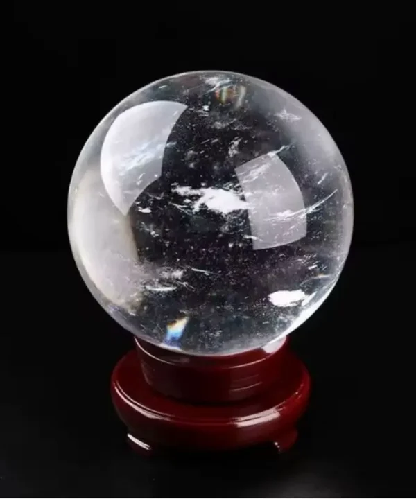Boule de Cristal Céleste transparente aux reflets étoilés