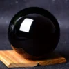 Boule d'obsidienne noire mystique naturelle 60 mm