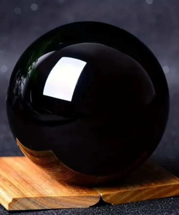 Boule d'obsidienne noire mystique naturelle 60 mm