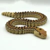 Serpent articulé beige et noir de style vipère à sonnette imprimé en 3D