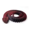 Grand serpent articulé rouge et noir flexible de 60 cm en impression 3D