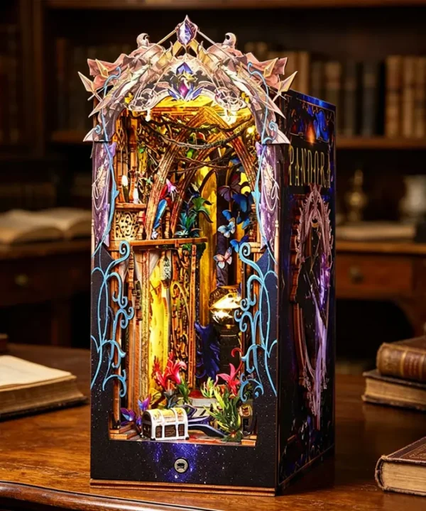 Book Nook DIY Pandora en bois, diorama fantastique pour bibliothèque