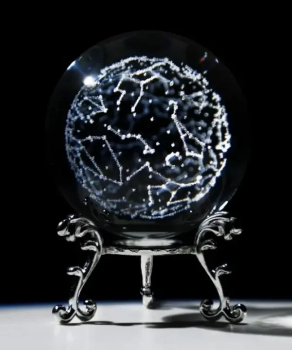 Boule de cristal K9 transparente, constellations Zodiaque 3D