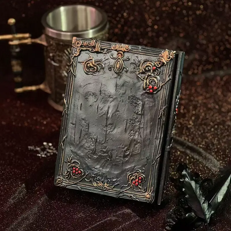 Grimoire magique gothique Corbeau Noir avec couverture 3D